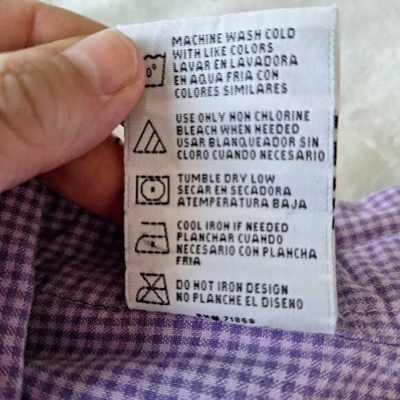 VTG Peanuts Shirt I've Had Enough Womens 18/20W Purple Plaid Short Sleeve Button - Picture 9 of 10